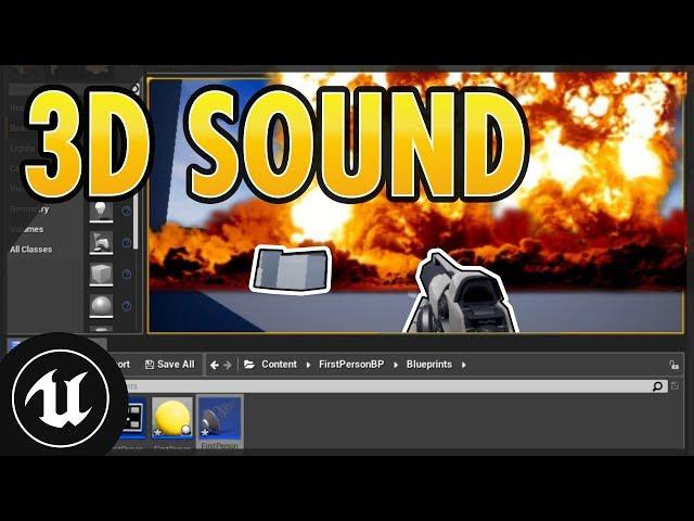 UE4 Audio 3D Positional Sound at Location UNREAL ENGINE 4 Easy Beginner Tutorial