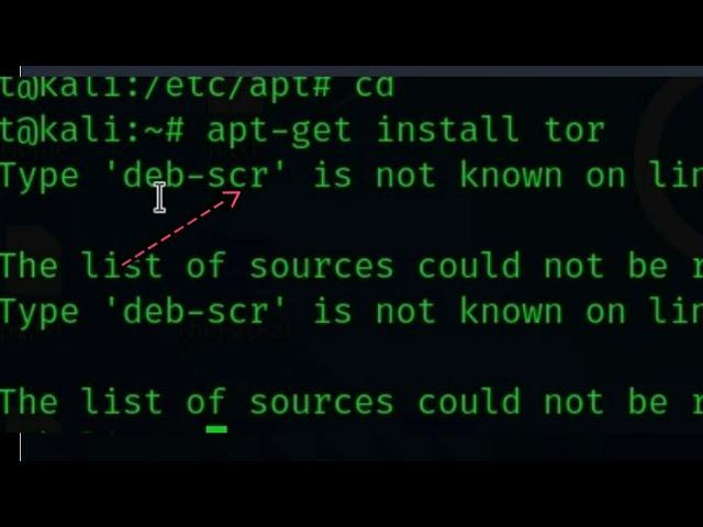 E: deb-scr is not known on line 2 in source list | kali linux error | kali linux repo error |etc/apt