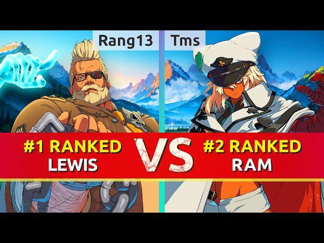 GGST ▰ Rang13 (#1 Ranked Goldlewis) vs Tms (#2 Ranked Ramlethal). High Level Gameplay