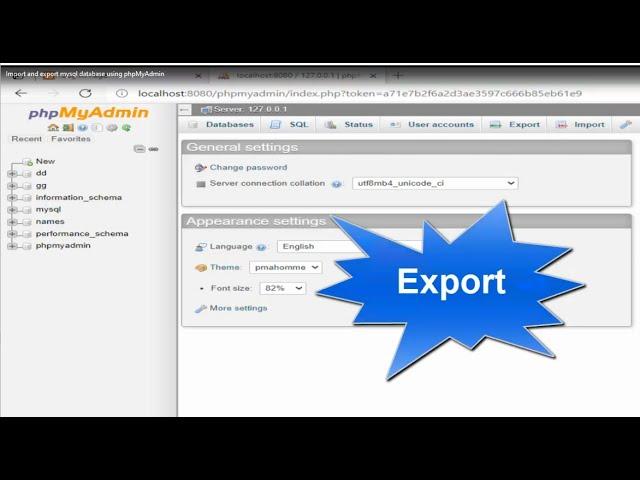 how to export and import mysql database using phpmyadmin