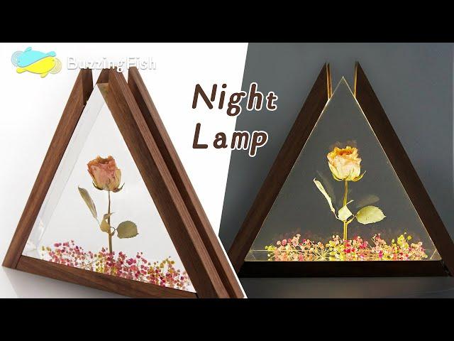  Pink Roses & Amazing Epoxy Resin Night Lamp / Resin ART 