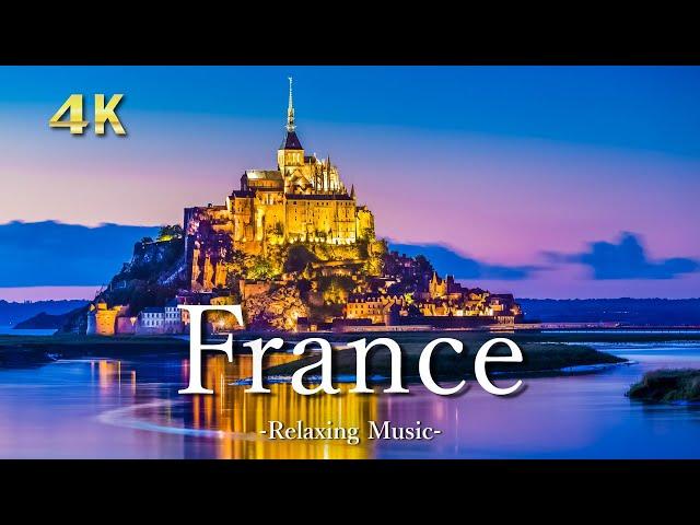 【France 4K 】- Beautiful Nature, Relaxation Film With Calming Piano Music