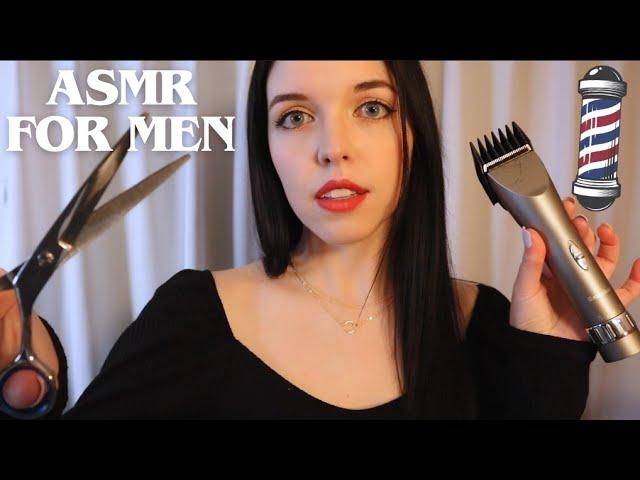 ASMR Barbershop  Real Clippers & Hair Cutting (Roleplay)
