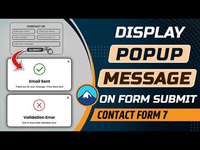 How to display popup message after form submit in contact form 7 | Show popup after form submission