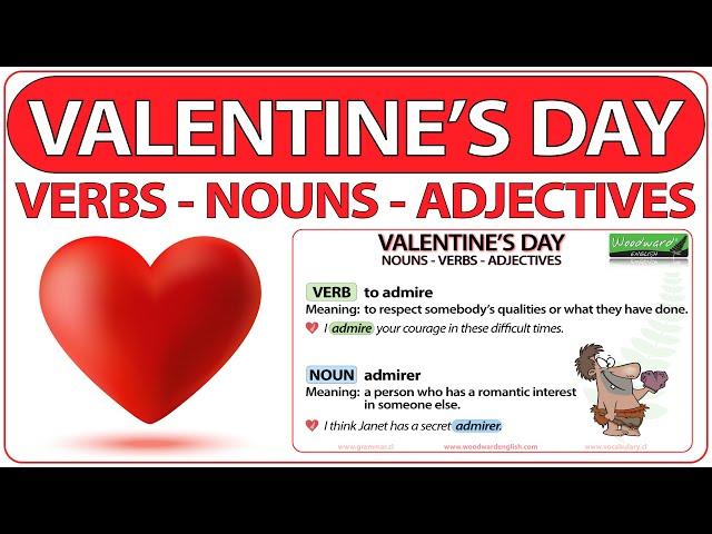 Valentine's Day Verbs Nouns Adjectives in English ️ Learn English Vocabulary about Valentine's Day