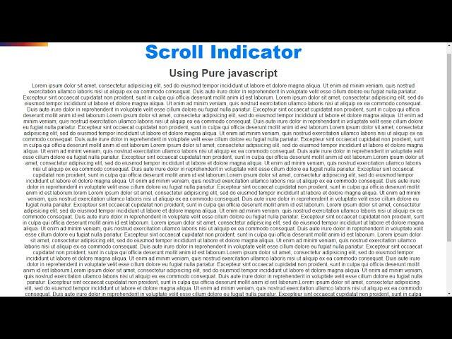Responsive page scroll indicator using pure JavaScript | JavaScript tutorials