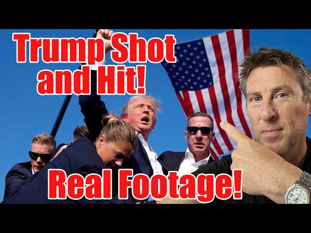 BREAKING Trump Bleeding shot at Rally Rushed off Stage!