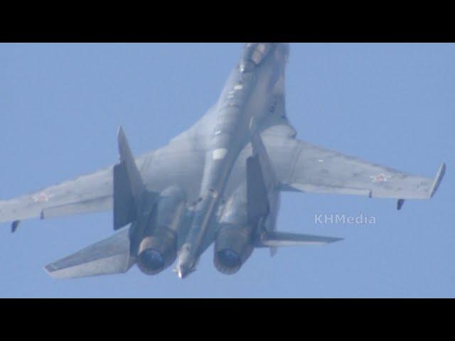 Su-35S Falocns of Russia single display at MAKS 2019 air show