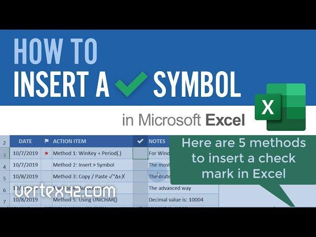  How to Insert a Check Mark (Tick Symbol) in Excel