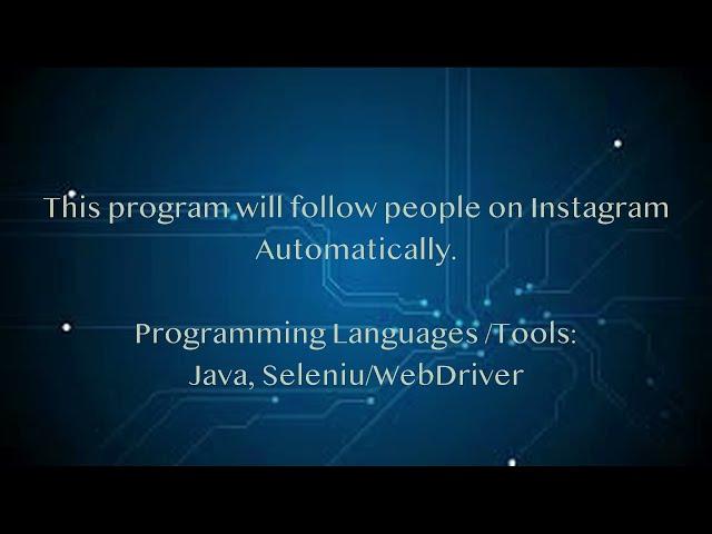 Automatically Following People on Instagram using Java, Selenium/WebDriver