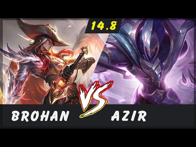 Brohan - Yone vs Azir MID Patch 14.8 - Yone Gameplay