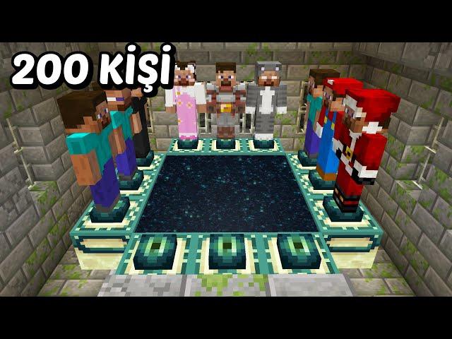 Minecraft 'ı Bitirmek ama 200 OYUNCU İLE!