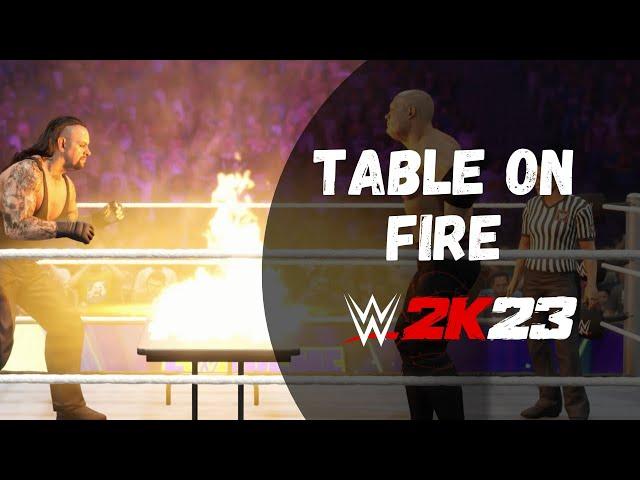 How to Set a Table on Fire in WWE 2k23 (Xbox, Playstation, PC)