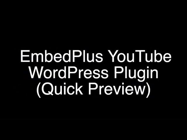 YouTube WordPress Plugin