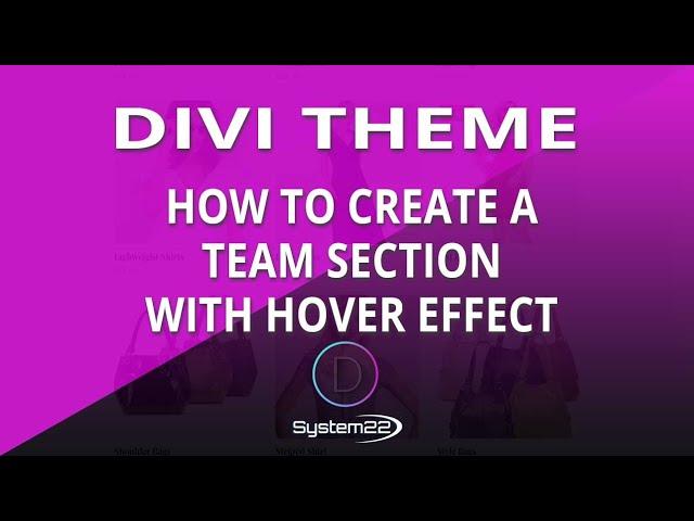 Divi Theme How To Create A Team Section With Hover Effect