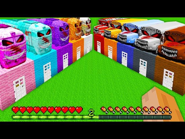 choose the BEST METRO TRAIN HOUSE vs SCHOOL BUS HOUSE in Minecraft by Alex Craft