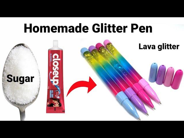 How to make Unicorn Liquid Pen/Lava Glitter Pen/How to make Glitter pen/DIY glitter pen/Homemade Pen