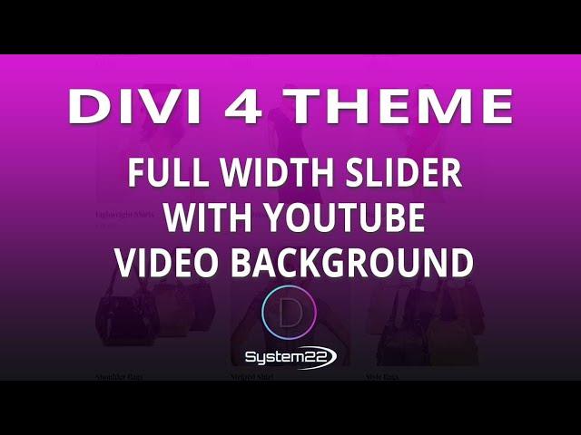 Divi 4 Full Width Slider With YouTube Video Background