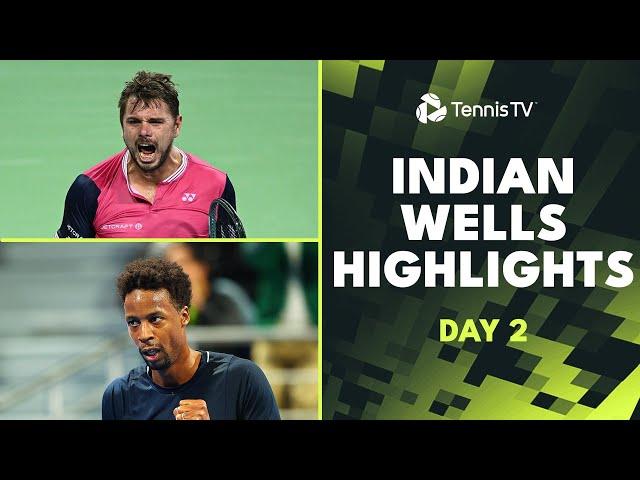 Wawrinka Faces Machac; Raonic vs Nagal; Plus Monfils! | Indian Wells 2024 Day 2 Highlights