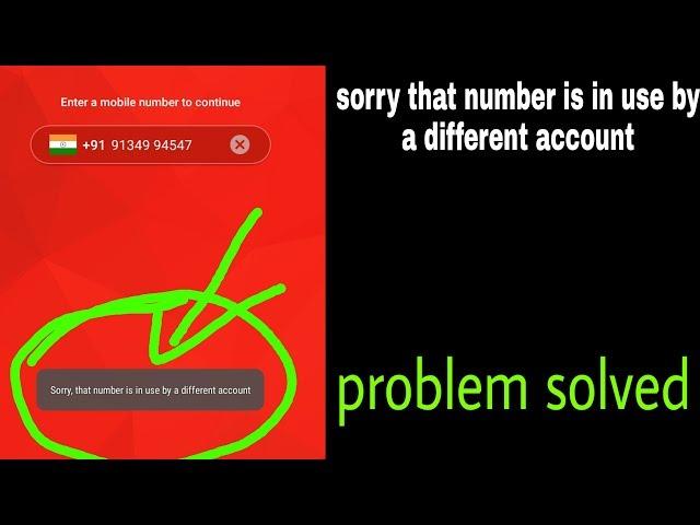 sorry that number is in use by a different account (mCent browser) problem solved