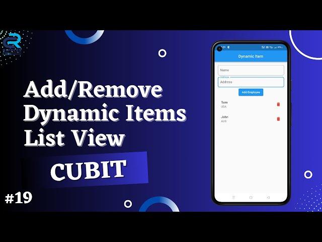 #19 || Add/Remove Dynamic Items From ListView In Flutter with Cubit || Flutter Bloc & Cubit Tutorial