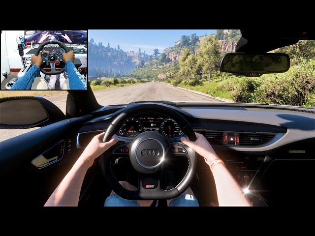 Audi RS7 Sportback | Forza Horizon 5 | Cockpit View ( Interior View Drive ) Logitech g29 GamePlay