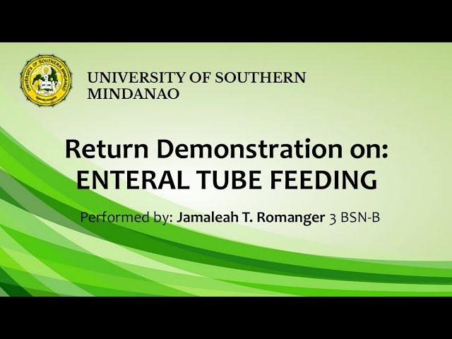 RD on Enteral Tube Feeding - Jamaleah T. Romanger