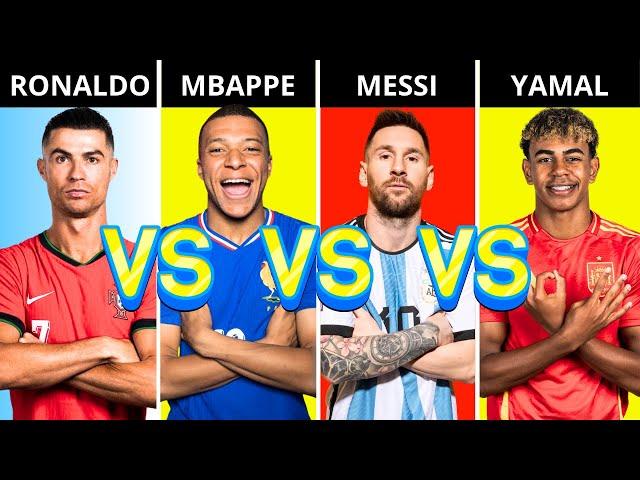 Comparison: Cristiano Ronaldo Versus Lionel Messi Versus Kylian Mbappé Versus Lamine Yamal