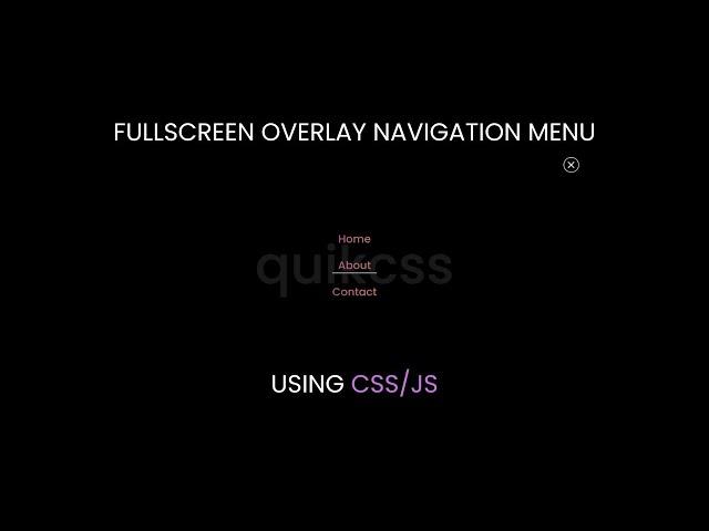 Custom Fullscreen Overlay Navigation Menu (CSS/JS).