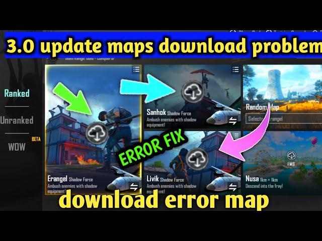 How to fix maps download problem in pubg 3.0 update l pubg  maps download problem l unstable error