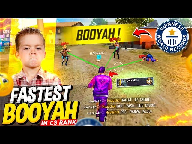 WORLD RECORD  FASTEST BOOYAH IN FREEFIRE HISTORY - GARENA FREEFIRE 