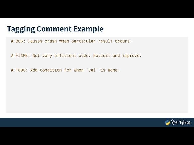 Documenting vs Commenting Code in Python