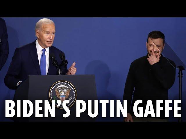 Toe-curling moment Joe Biden introduces Zelensky as ‘President PUTIN’