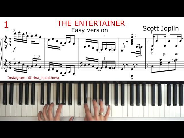 THE ENTERTAINER Easy version SCOTT JOPLIN Ragtime Two Step HOW TO PIAY PIANO  Tutorial Sheet Music