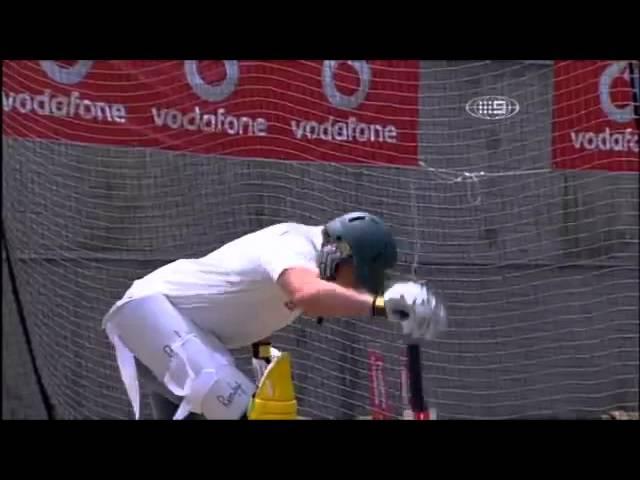 Brett Lee bowling to AFL stars