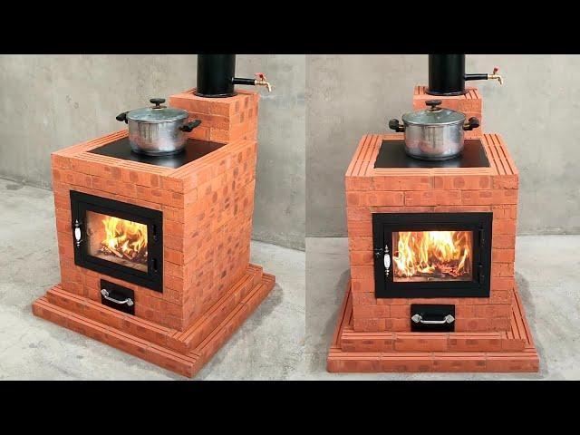 How to build a winter heating stove - Cooking stove, from super beautiful red bricks