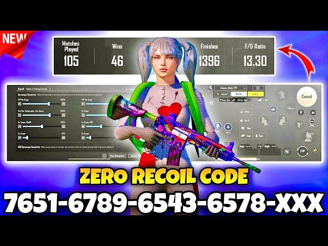 BGMI BEST  SENSITIVITY SETTINGS | BGMI SENSITIVITY CODE TODAY | BGMI ZERO RECOIL SENSITIVITY CODE.