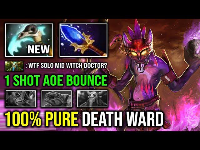 NEW 7.35 Solo Mid Witch Doctor 1 Shot AOE Bounce Death Ward 100% Pure Damage Burst Dota 2