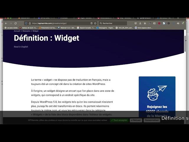 Widget, footer et zones de widgets sur Wordpress.org