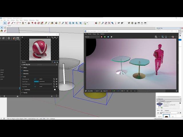 VRAY Sketchup Videocourse - 11 - Materials, Color, Reflection, Refraction, Fresnel IOR, Metal, Glass