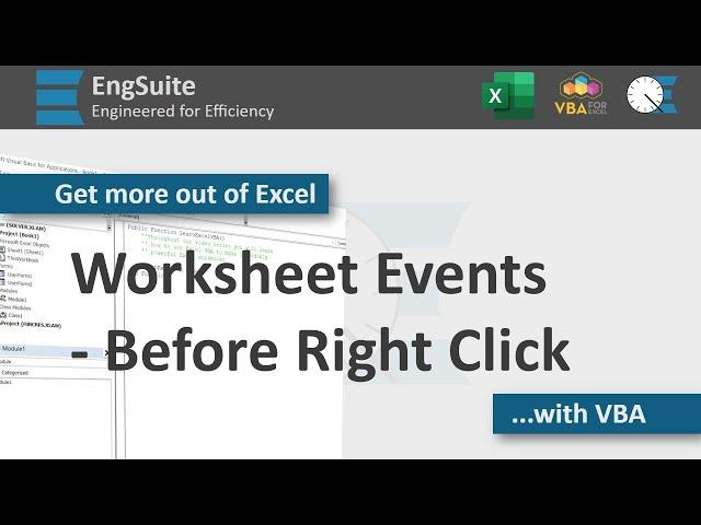 Worksheet Before Right Click Event Handler - Excel VBA