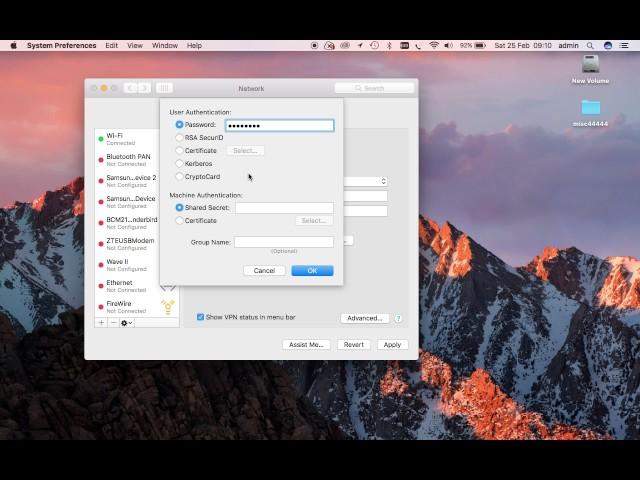 Mac OSX Sierra VPN setup