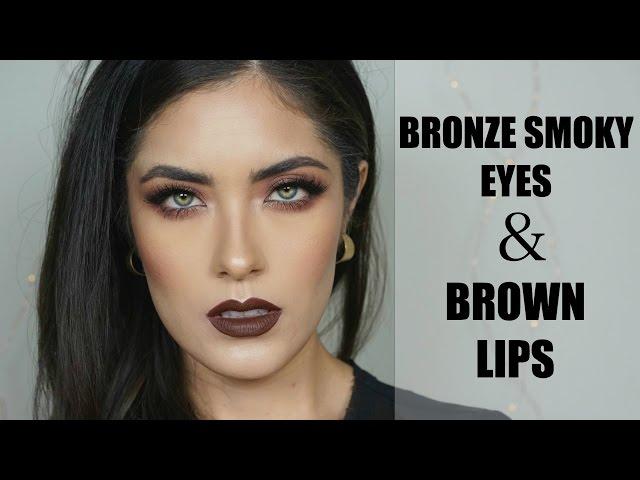 Bronze Smoky Eyes + Brown lipstick tutorial {New Years makeup} | Melissa Alatorre