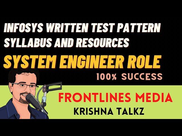 Infosys System Engineer Role Written Test Pattern || Syllabus || Resources || || Frontlinesmedia