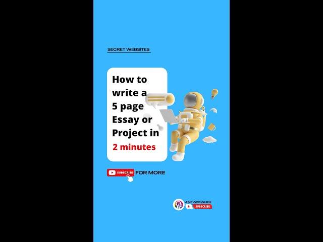 How to write a 5 page essay/Project in 2mins using AI #shorts