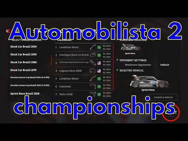 Automobilista 2 all championships January 2024