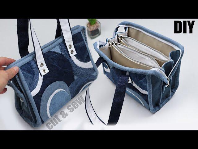 DIY Denim Patchwork Circle Bag Tutorial From Cloth Making Fantastic Design