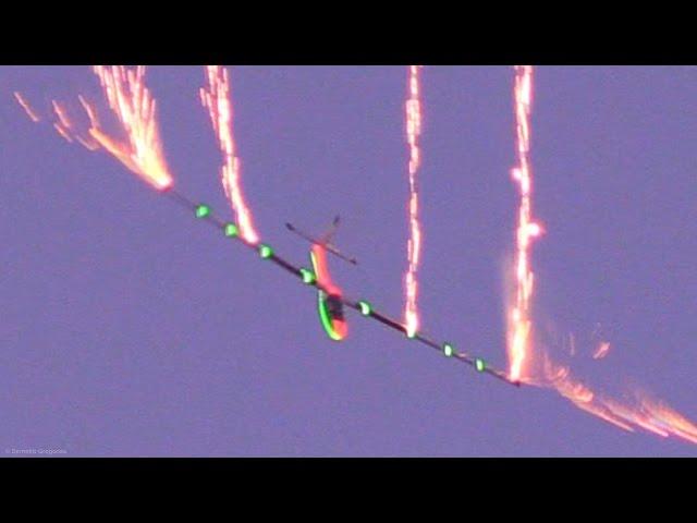 SZD-59 Acro Glider Night FIREWORK Aerobatic Display - Custom Lighting - Johan Gustaffson AFW2015