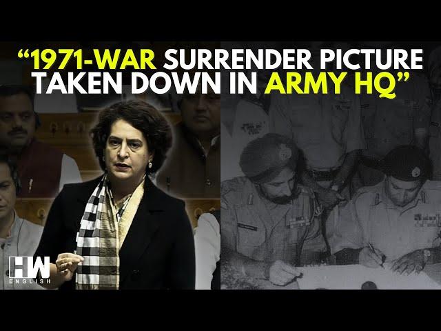 WATCH: Priyanka Gandhi Expresses Discontent On Removal of 1971-War Surrender Picture From Army HQ