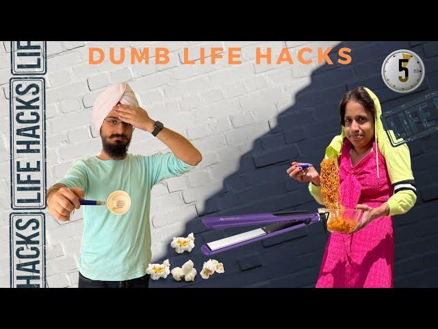 Trying Dumb 5 Minute Craft Hacks |  Really Dumb | Anjali And Hunny